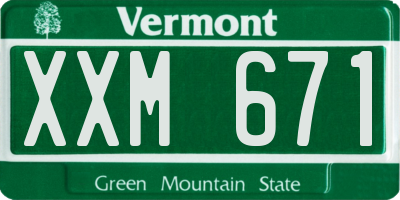 VT license plate XXM671