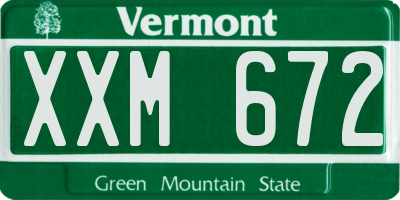 VT license plate XXM672
