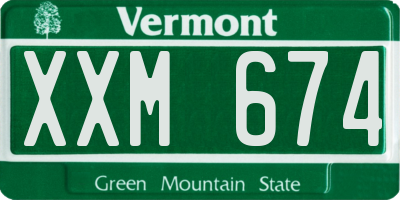 VT license plate XXM674
