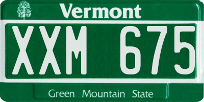VT license plate XXM675