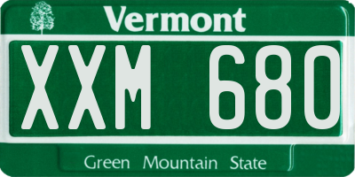 VT license plate XXM680