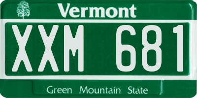 VT license plate XXM681