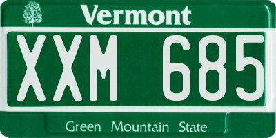 VT license plate XXM685