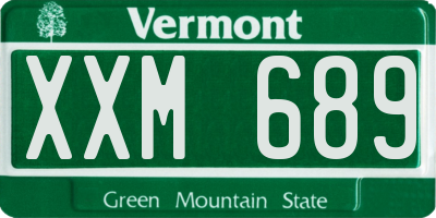 VT license plate XXM689