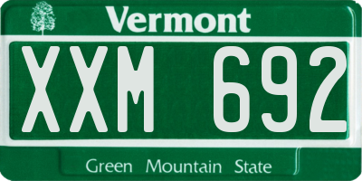 VT license plate XXM692