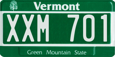 VT license plate XXM701