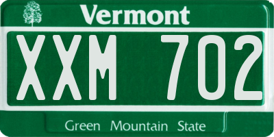 VT license plate XXM702