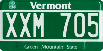 VT license plate XXM705
