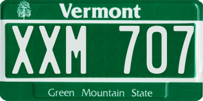 VT license plate XXM707