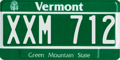 VT license plate XXM712