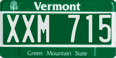VT license plate XXM715