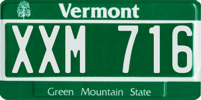 VT license plate XXM716