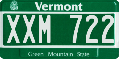 VT license plate XXM722