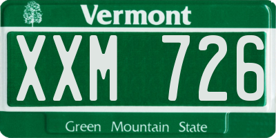 VT license plate XXM726