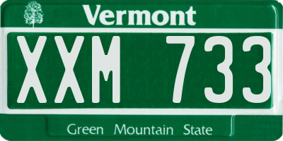 VT license plate XXM733