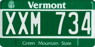 VT license plate XXM734