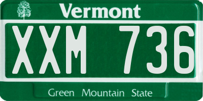VT license plate XXM736