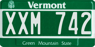 VT license plate XXM742