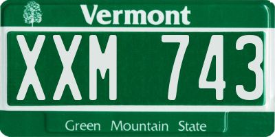 VT license plate XXM743