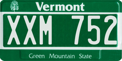 VT license plate XXM752