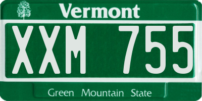 VT license plate XXM755