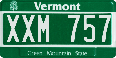 VT license plate XXM757