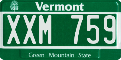 VT license plate XXM759
