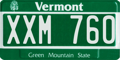 VT license plate XXM760
