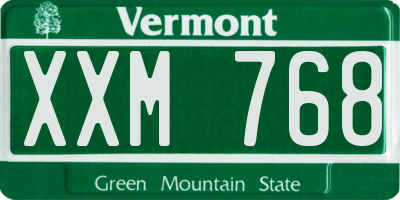 VT license plate XXM768