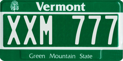 VT license plate XXM777