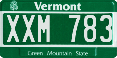 VT license plate XXM783