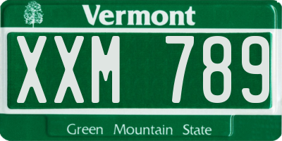 VT license plate XXM789