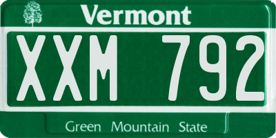 VT license plate XXM792