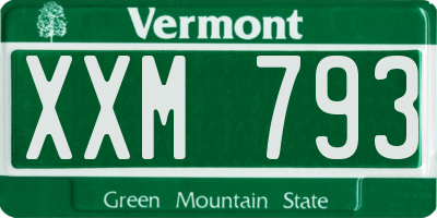 VT license plate XXM793