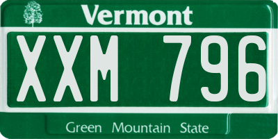 VT license plate XXM796