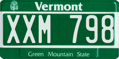 VT license plate XXM798