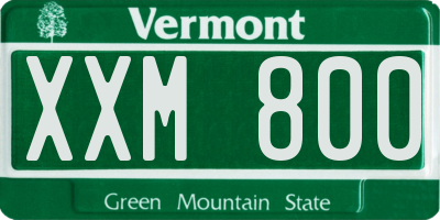 VT license plate XXM800