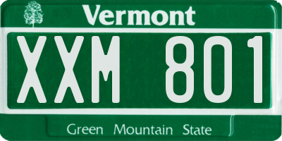 VT license plate XXM801