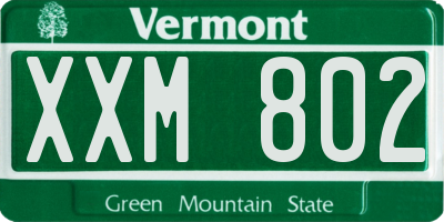 VT license plate XXM802