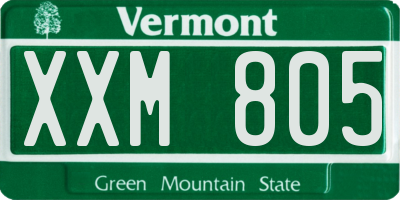 VT license plate XXM805