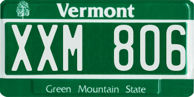 VT license plate XXM806