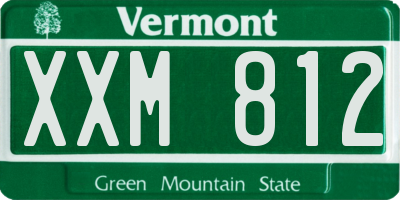 VT license plate XXM812