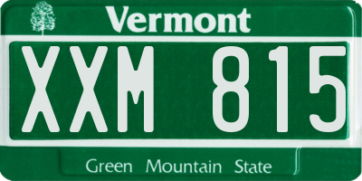 VT license plate XXM815