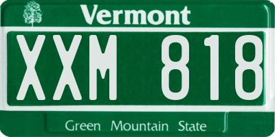 VT license plate XXM818