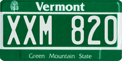 VT license plate XXM820