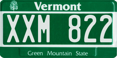 VT license plate XXM822