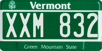VT license plate XXM832