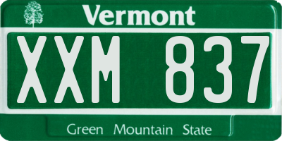 VT license plate XXM837