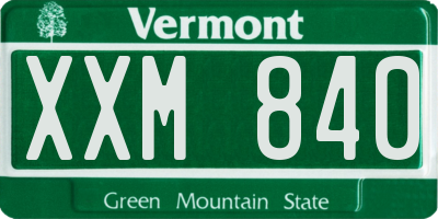 VT license plate XXM840