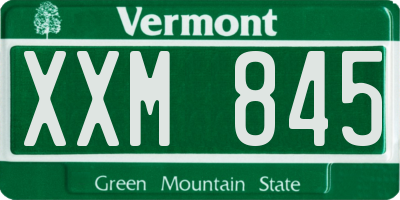 VT license plate XXM845
